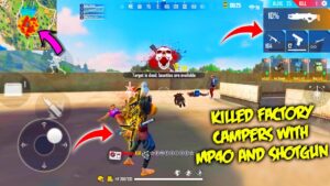 Killed Whole Campers Squad In Factory Roof With Guns - Factory King | Garena Free Fire - P.K. GAMERS