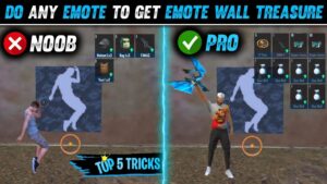 TOP 5 SECRET TRICKS FREE FIRE | GET EMOTE WALL TREASURE WITH ANY EMOTE | STREET FIGHTER X FREE FIRE