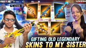 Gifting All Old Legendary Gun Skins To My Sister 🤯 Garena Free Fire