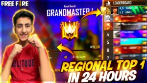 Regional Top 1 In 24 Hours Rank Push Game Play - Garena Free Fire