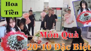 [Vlog] Chi Lớn Tặng Vợ Đóa Hoa Làm Bằng Tiền 500k Ngày 20-10 Và  Màn Biểu Diễn CuTe Của Dàn Trai Gow