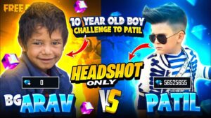 10 Year Boy 👦 Challenge to Patil🤯 || Headshot Only🥶 || Garena Free Fire