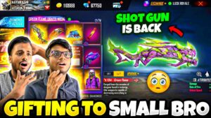 My Small Brother Got Max Lev 7 Green Flame ShotGun Is Back 😱 - Garena Free Fire