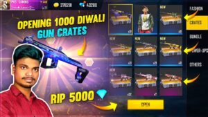 Opening 1000 Rare Gun Crates Diwali Event | RIP 5000 Diamond😭 PVS Tips & Tricks - Garena Free Fire