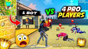 1 Bot Vs 4 Pro Players🤯 Funny Squad Gameplay *must watch* - Garena Free Fire