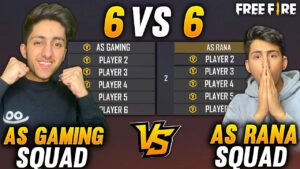 A_S Gaming 6 Subscriber Vs As Rana 6 Subscriber 6V6 - Garena Free Fire