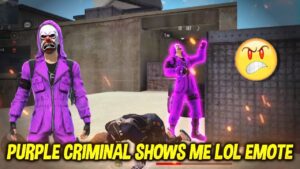 Purple criminal Show's lol Emote🤬|Op Gameplay 🔥|Garena Free Fire Telugu ❤️|