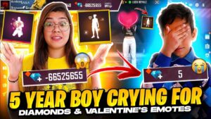 5 Year Boy Crying For Diamonds & Valentine Emotes || Garena Free Fire || Bindass Laila