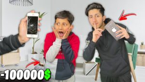 Breaking My 6 Year Brother Phone😂 And Gifting Him I Phone Crying Moment 😭 - Garena Free Fire