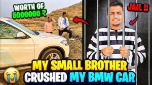 My Small Brother In Jail 💔  He Crushed My 5000000 Rs Bmw Car 😱 - Garena Free Fire