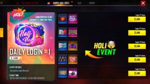 FINALLY FREE GLOOWALL SKIN IN HOLI EVENT 😱 - Garena Free Fire