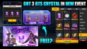 FREE FIRE NEW BTS CRYSTAL EVENT | FREE FIRE NEW EVENT | GOT 3 BTS CRYSTAL - GARENA FREE FIRE