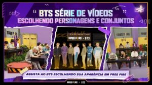 Free Fire x BTS: O Show - Escolhendo personagens e conjuntos!