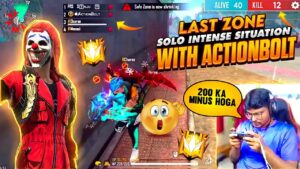 LAST ZONE SOLO INTENSE SITUATION WITH ACTIONBOLT | GRANDMASTER TOP 1 - GARENA FREEFIRE
