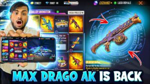 New Legendary Evo Drogo Ak 😱 , Evo Lev 7 Famous Skin & Dragon  Skywings  - Garena Free Fire