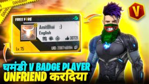Attitude V badge YouTuber in free fire Story time - Garena free fire
