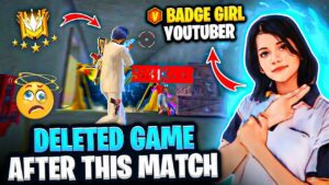 FireEyes Vs Cute V Badge Girl Youtuber 😱 She Deleted Free Fire After This Match😂 - Garena Free Fire
