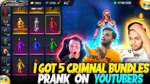 I Got 5 Crimnal Bundles In My Id Prank On Youtubers Part 2  Tonde Gamer 😂 - Garena Free Fire