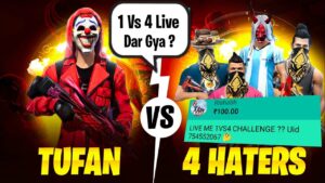 1 vs 4 Live Challenge 🤬 Subscriber In Live Stream - Tufan FF - Garena Free Fire