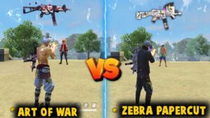 UMP - ART OF WAR VS UMP - ZEBRA PAPERCUT DAMAGE ABILITY TEST | BEST UMP SKIN - GARENA FREE FIRE