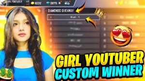 GIRL YOUTUBER ❤ GIVEAWAY CUSTOM WINNER 😘 || RAJAT FF - GARENA FREE FIRE 🔥