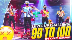 Level up challenge 99 to 100 in One Game - Garena Freefire Max #selfiegamers #shorts