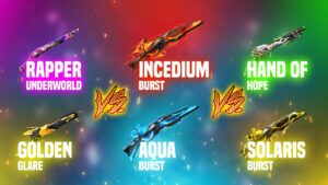 Best M1887 Skin In Garena Freefire | Incedium Burst vs Aqua Burst vs Solaris Burst vs Hand of Hope
