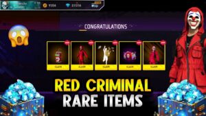 Free Fire I Got Red Ciminal 😍 Neon Criminal 😱 New Emote, Gloo Wall -Garena Free Fire