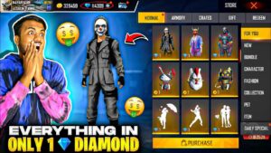 Black Criminal 😱Only 1 Diamond Store 😱Evo Awm In Indian Server  In 1 Diamonds 😱 - Garena Free Fire