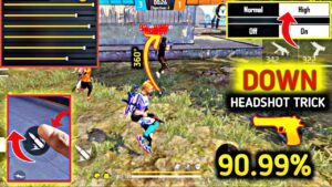 Down Headshot Trick 🎯 🎯 | BEST Fire Button Size ⚙️ | Auto Headshot Sensitivity |Garena FreeFire