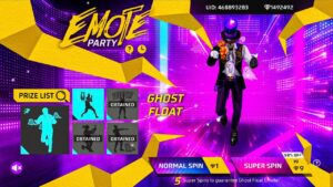 Ghost Float Emote Gameplay 🔥 New Emote Party Event Spin 💎 Garena Free Fire