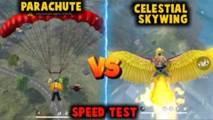 NEW CELESTIAL SKYWING VS PARACHUTE LANDING SPEED ABILITY TEST - GARENA FREE FIRE