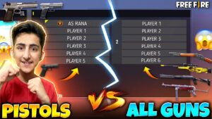 1 Pistols player Vs 6 All Guns player In😱😨1 Vs 6 - Garena Free Fire