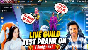 ADAM GUILD TEST PRANK ON CUTE GIRL STREAMER 😱 Garena free fire