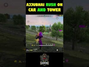 AJJUBHAI RUSH ON CAR AND TOWER WITH BIKE - GARENA FREE FIRE #shorts