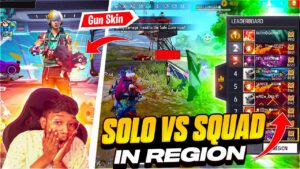 SOLO VS SQUAD🤯 IN REGION TOP 3😱 ON MOBILE 'है किसी में दम' - GARENA FREEFIRE