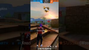 1vs4 unbeatable 👨‍💻 red numbers clutch |Garena free fire | #shorts #1vs4 #freefire
