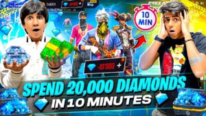 Challenging Him To Spend 20,000 Diamonds💎 In 10 Minutes ⏰ ₹20,000 Winning😍 -Garena Free Fire