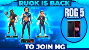 No Skill Only Hack‼️ Ruok Is Back In Nonstop Gaming Guild Test 🔰| Rog 6 Hacker ?😳 Garena Free Fire