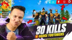 Season 01-05 All Golden Elites 30 Kills Gameplay with V Badge Youtubers ❤ Garena Free Fire
