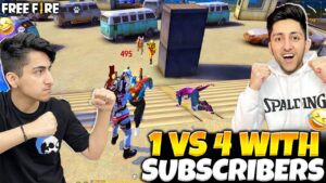 1 vs 4 with SUBSCRIBERS in clash squad - garena free fire