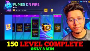 150 LEVEL COMPLETE IN BOOYHA PASS (ONLY 8 MIN) ✅GARENA FREE FIRE MAX