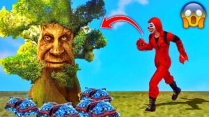 जादुई पेड़😲I DISCOVERED THE NEW "MAGICAL TREE" And Challenge Only TREE Items - Garena Free Fire
