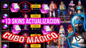 LLEGA NUEVA ACTUALIZACIÓN TIENDA DE CUBO MAGICO FREE FIRE 13 SKINS NUEVAS AZUL ARTICO JOKER CARLAS