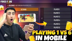 Playing 1 Vs 6 In Mobile🤯🤣Crazy Reaction - Garena Free Fire