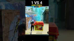 1VS4 😱 The Power of AWM 🔥 Garena Free Fire #freefire #srikantaff