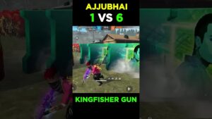AJJUBHAI 1 VS 6 OP FIGHT WITH KINGFISHER GUN | GARENA FREE FIRE #shorts