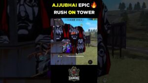 AJJUBHAI EPIC RUSH ON TOWER ENEMY - GARENA FREE FIRE #shorts