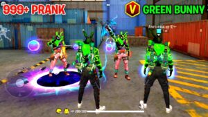 Green Bunny Bundle With V Badge Pro Player In My Lone Wolf - 999+ Prank 🚫 Garena Free Fire 🔥