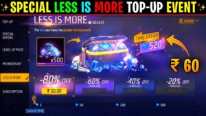 Indonesia Server Special Less Is More Top-up Event 🥳 || Garena Free Fire